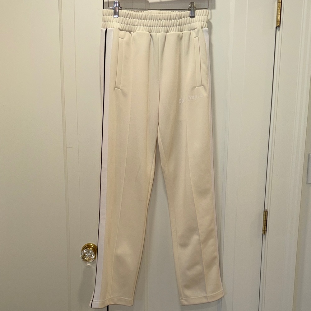 Palm Angels Off White Track Pants with Stripe